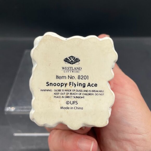 Westland Giftware Snoopy Flying Ace Glitter Snow Water Globe #8201 - Picture 6 of 6